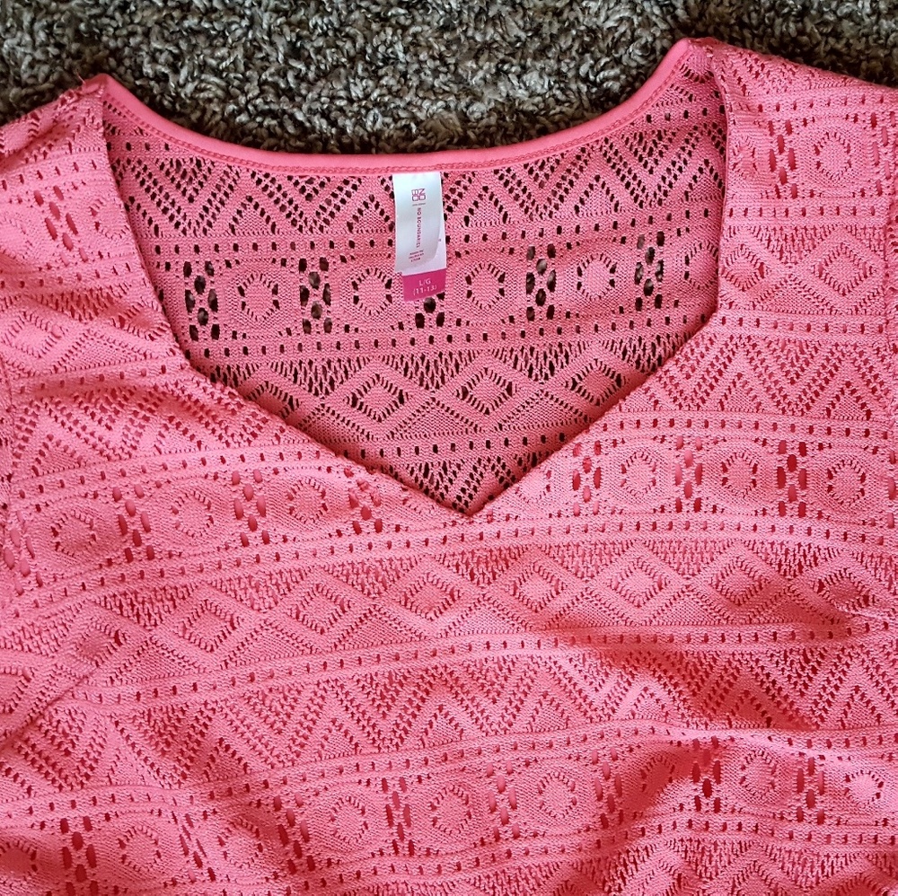 V-Neck Coral Dress - Picture 2 of 5